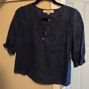 Lost blue embroidered blouse